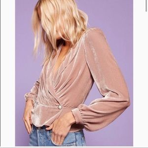 Reformation blush velvet top